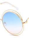 Oversize Round Hollow Frame Sunglasses - Fashion Damsel