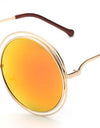 Oversize Round Hollow Frame Sunglasses - Fashion Damsel
