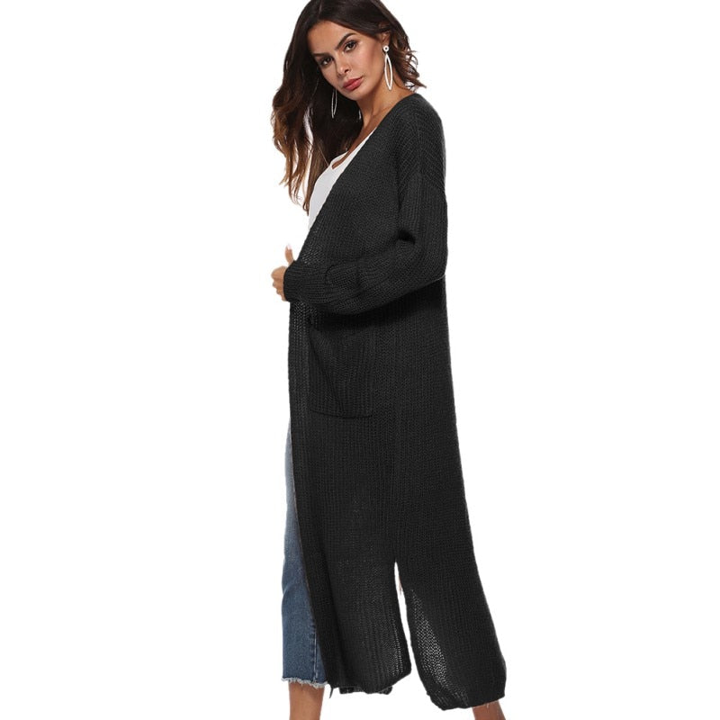Long Cardigan Thick Kimono Long Sleeve Sweater - Fashion Damsel