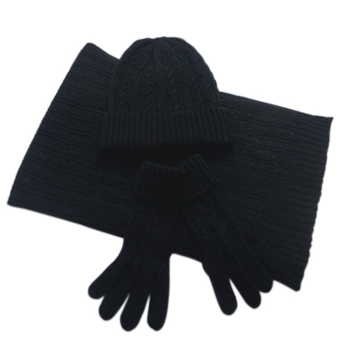 Knitted Autumn Scarf Hat & Glove Set - Fashion Damsel