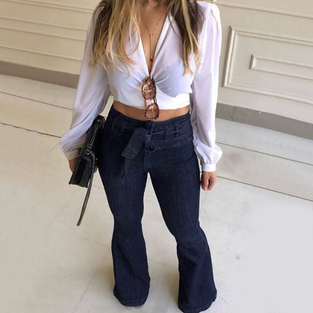 High Waist Bell-Bottom Jeans