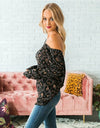 Leopard Print Loose Tops Casual