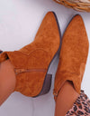Suede Pointed Toe Chelsea Boots - Fashion Damsel