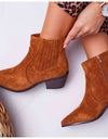 Suede Pointed Toe Chelsea Boots - Fashion Damsel