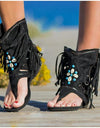 Retro Clip Toe Vintage Boot Tassel Sandals - Fashion Damsel