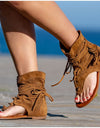 Retro Clip Toe Vintage Boot Tassel Sandals - Fashion Damsel