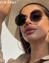 Round Metal Frame Ocean Design Sunglasses - Fashion Damsel