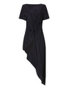 Pleated Knot Long Irregular Blouse - Fashion Damsel