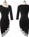 Elegant Embroidery Lace Patchwork Dress - Fashion Damsel