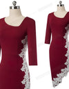 Elegant Embroidery Lace Patchwork Dress - Fashion Damsel