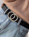 Adjustable Circle Button Leather Belt - Fashion Damsel