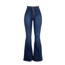 Load image into Gallery viewer, Elastic Loose Pocket High Waist button Jeans - Fashion Damsel
