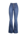 Elastic Loose Pocket High Waist button Jeans - Fashion Damsel