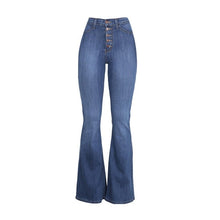 Load image into Gallery viewer, Elastic Loose Pocket High Waist button Jeans - Fashion Damsel
