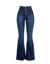 Elastic Loose Pocket High Waist button Jeans - Fashion Damsel