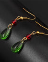 Elegant Crystal Earrings With Red Beads - Fashion Damsel