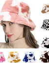 Winter Cow Print Plush Bucket Hat - Fashion Damsel