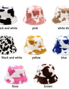 Winter Cow Print Plush Bucket Hat - Fashion Damsel