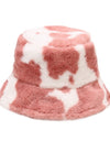 Winter Cow Print Plush Bucket Hat - Fashion Damsel