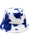 Winter Cow Print Plush Bucket Hat - Fashion Damsel