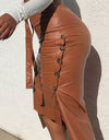 Drawstring High Waist Pleated Asymmetrical Skirt - Fashion Damsel