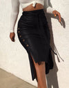 Drawstring High Waist Pleated Asymmetrical Skirt - Fashion Damsel