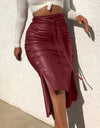Drawstring High Waist Pleated Asymmetrical Skirt - Fashion Damsel
