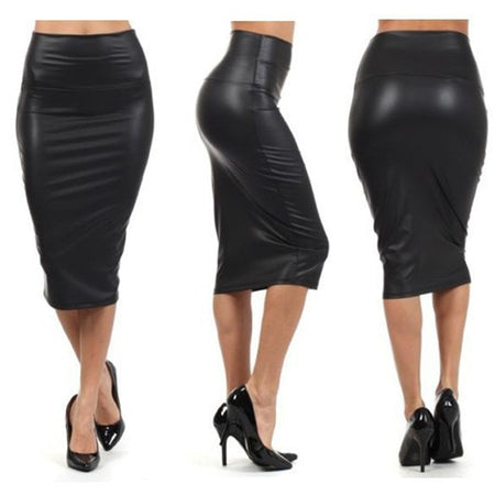 Mid-Rise Back Split Pencil Skirt - Fashion Damsel
