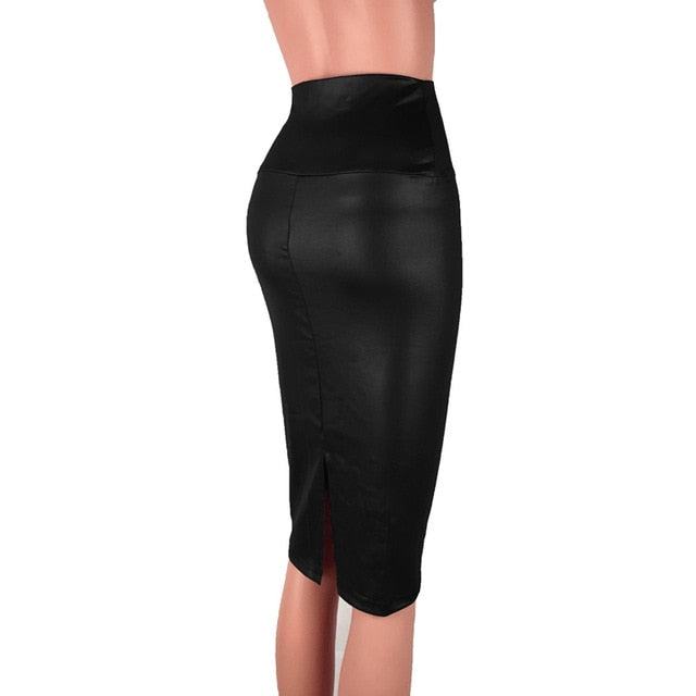 Mid-Rise Back Split Pencil Skirt - Fashion Damsel