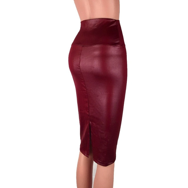 Mid-Rise Back Split Pencil Skirt - Fashion Damsel