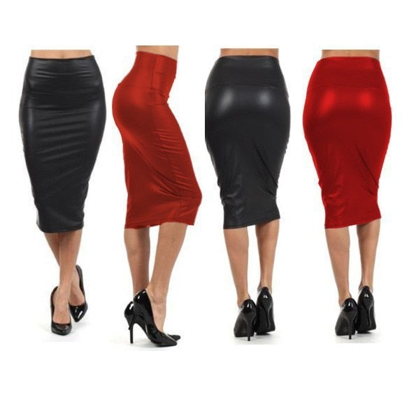 Mid-Rise Back Split Pencil Skirt - Fashion Damsel