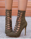 Women's Cross Straps Pointed Toe Ankle Boots - Fashion Damsel