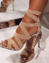 Snake High Heels Sandals - Fashion Damsel
