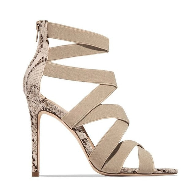 Snake High Heels Sandals - Fashion Damsel