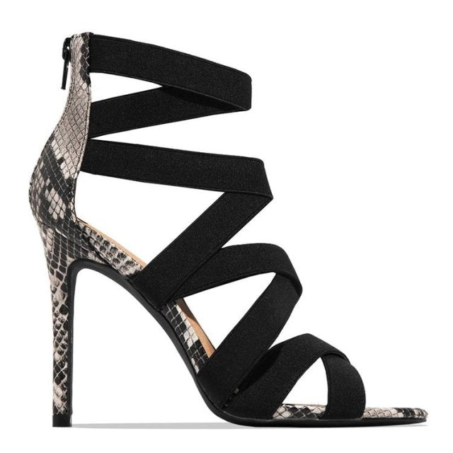 Snake High Heels Sandals - Fashion Damsel