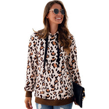 Cargar imagen en el visor de la galería, Autumn/Winter Leopard  Fleece Hooded Sweatshirt - Fashion Damsel
