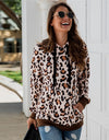 Autumn/Winter Leopard  Fleece Hooded Sweatshirt - Fashion Damsel