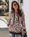 Autumn/Winter Leopard  Fleece Hooded Sweatshirt - Fashion Damsel