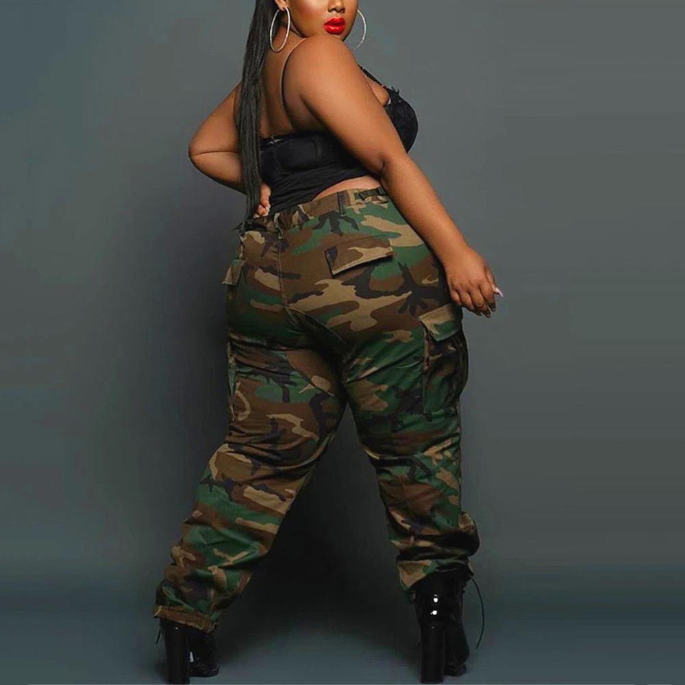 4xl 5xl Plus Size Camouflage Print Pants