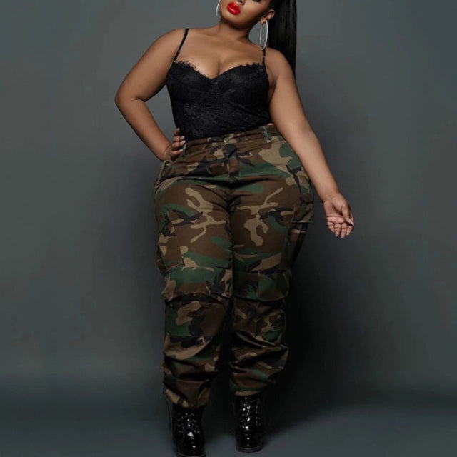 4xl 5xl Plus Size Camouflage Print Pants