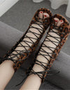 leopard Lace Up Square heels
