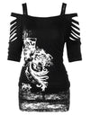 Women's Fashion Off Shoulder Hollow-Out Tunic Top