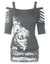 Women's Fashion Off Shoulder Hollow-Out Tunic Top