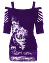 Women's Fashion Off Shoulder Hollow-Out Tunic Top