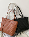Large Capacity Leather Top-handle Tote Bag - Fashion Damsel