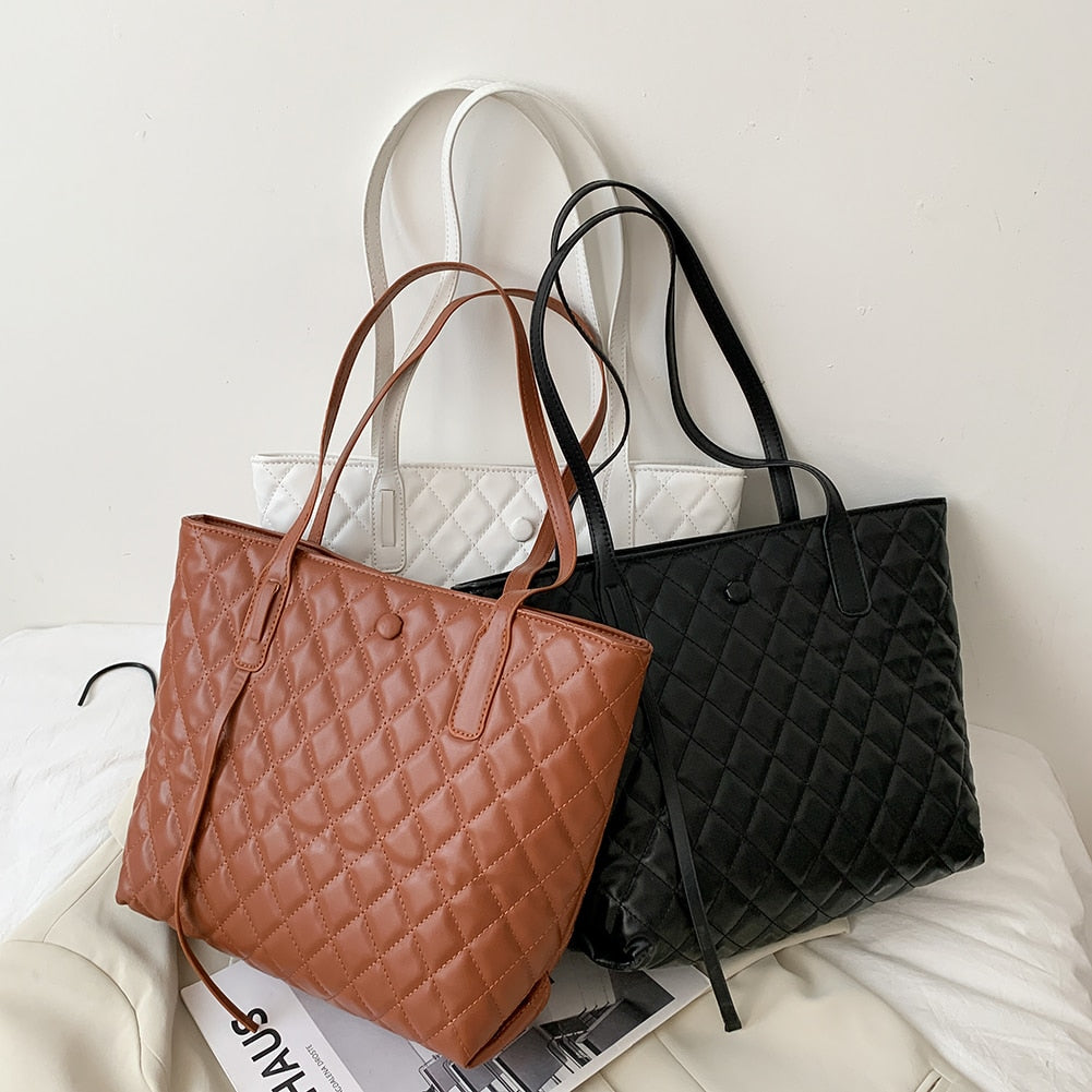 Large Capacity Leather Top-handle Tote Bag - Fashion Damsel