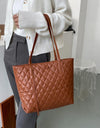 Large Capacity Leather Top-handle Tote Bag - Fashion Damsel