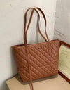 Large Capacity Leather Top-handle Tote Bag - Fashion Damsel