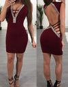 Elegant Sexy Deep V- Neck Sequin Bandage Dress