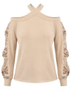 Elegant Solid Color Sequin Top